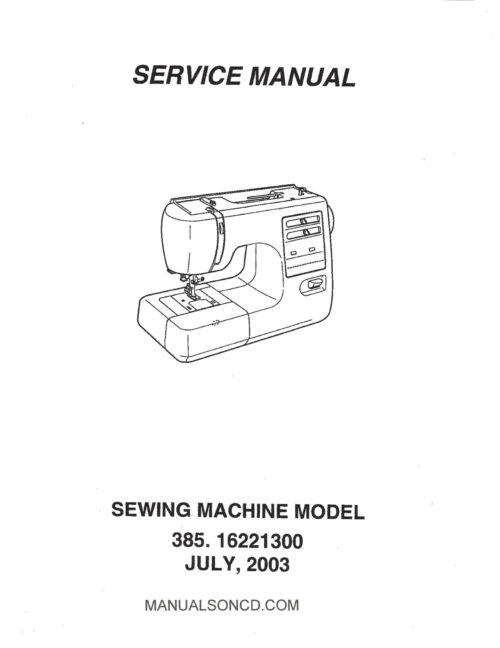 Service Manual Kenmore 158.1320 Sewing Machine