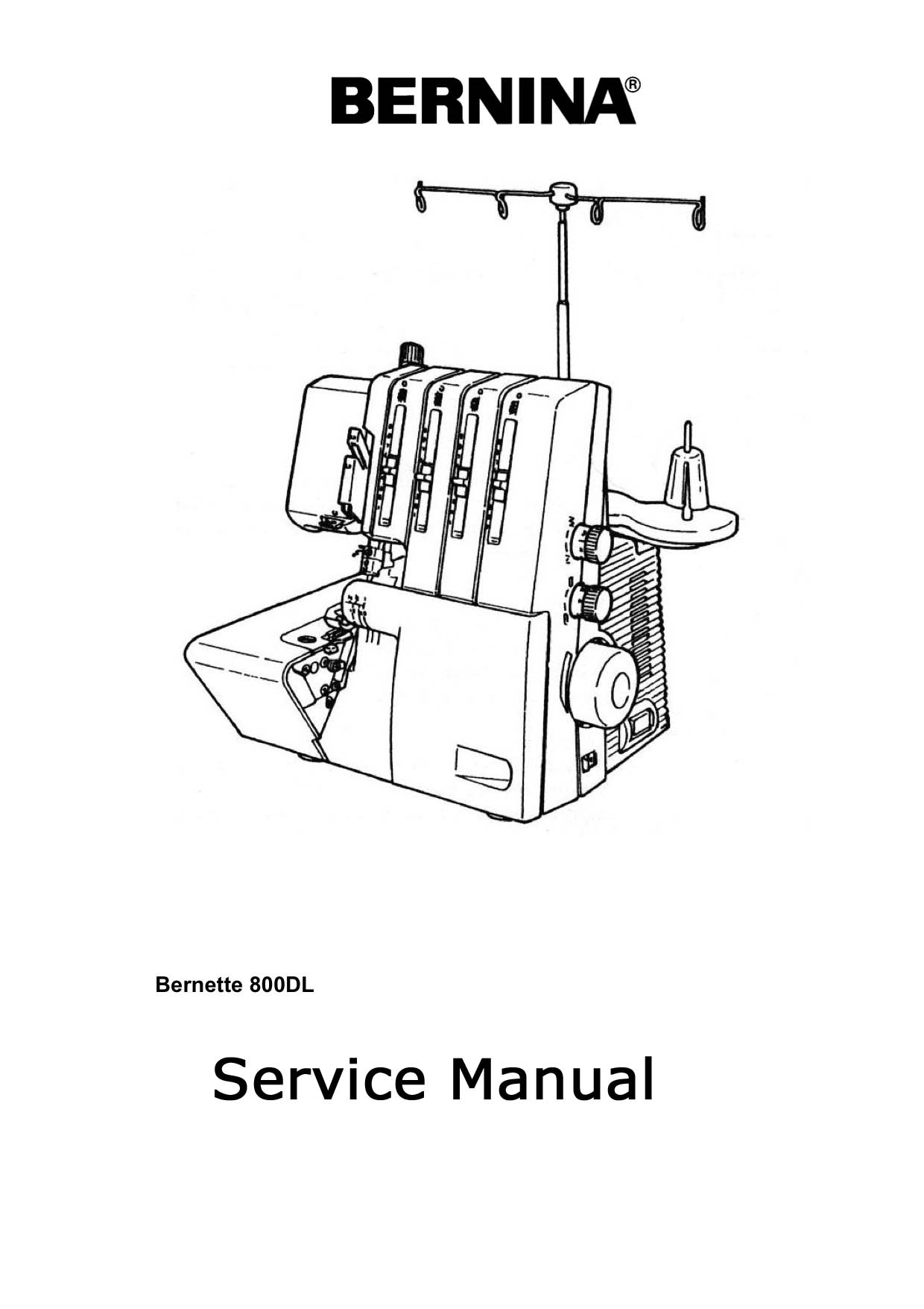 Service Manual For Bernina 800D, 800DL Serger Machine