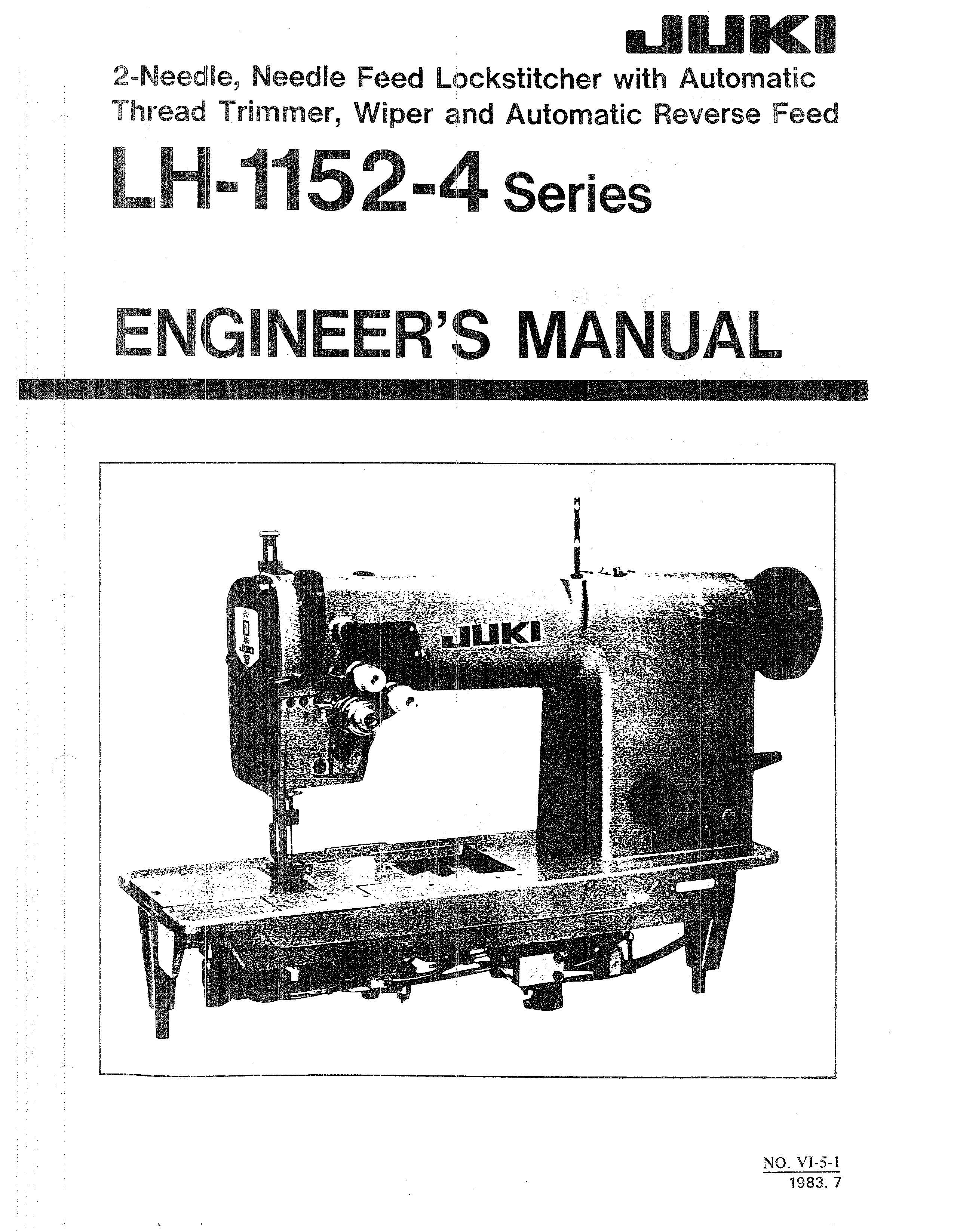 Service Manual Juki LH11524 Series Sewing Machine