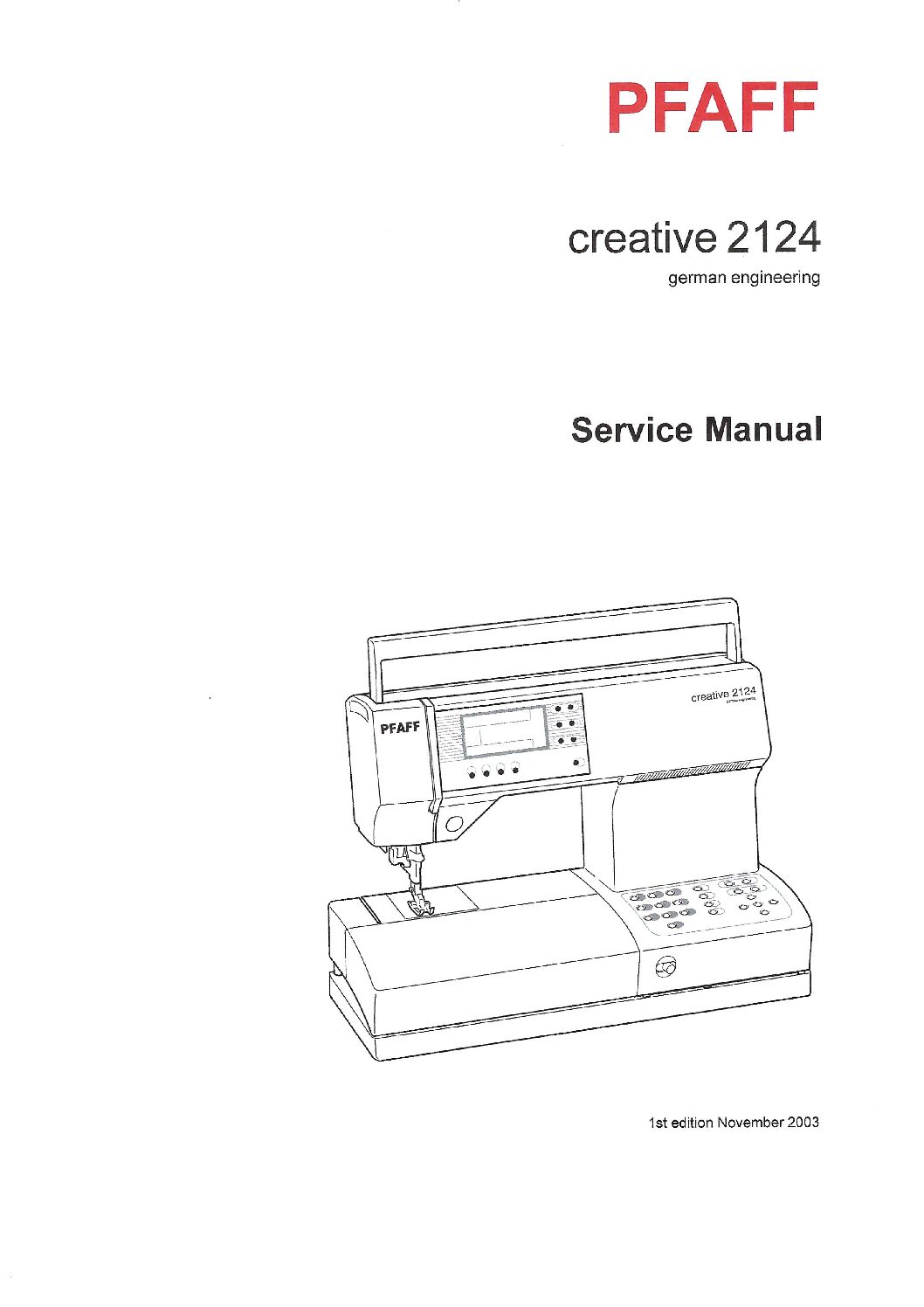 Service Manual Pfaff Creative 2124 Sewing Machine – The Silk Pincushion