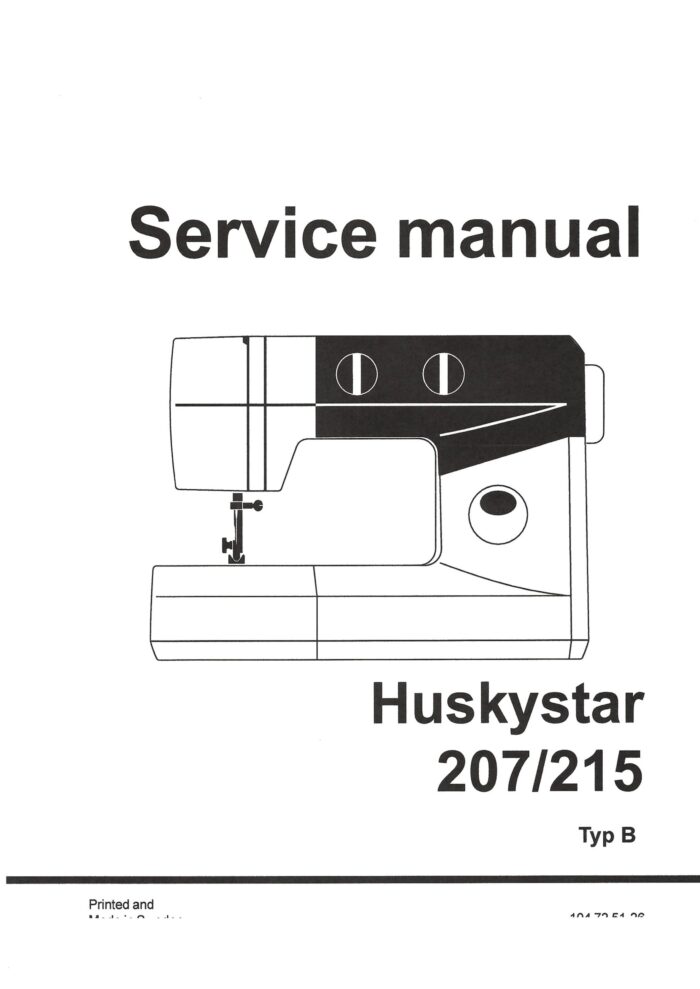 Service Manual Viking HuskyStar 207, 215 Sewing Machine