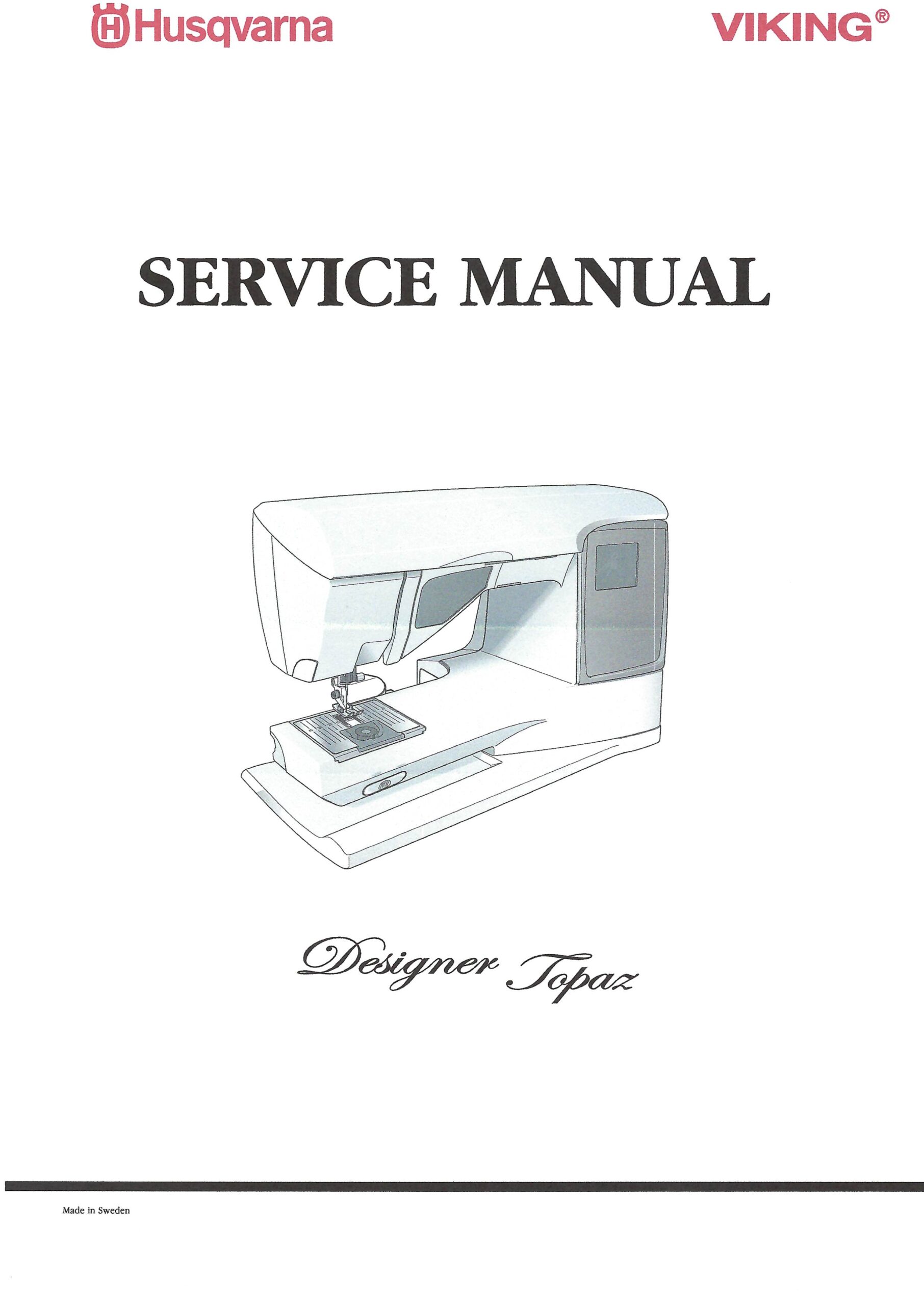 Husqvarna Viking Designer SE Sewing Embroidery Machine Service Repair Manual