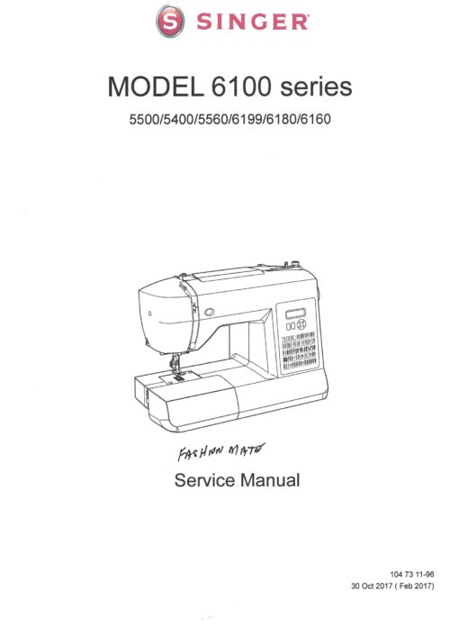 Service Manual Singer HD 4421, 4423 Series Sewing Machine