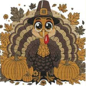 Turkey and Pumpkins Embroidery
