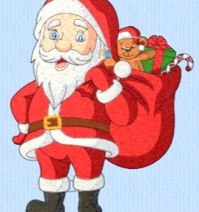 CHEERFUL SANTA MACHINE EMBROIDERY