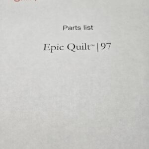Parts Manual Viking Designer Epic Quilt 97 Sewing Machine