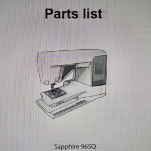 Parts Manual Viking Designer Sapphire 965Q Sewing Machine