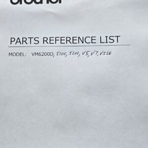 Parts Manual Brother VM6200D, 5100, 5200, V5LE, V7, V5 Sewing Machine